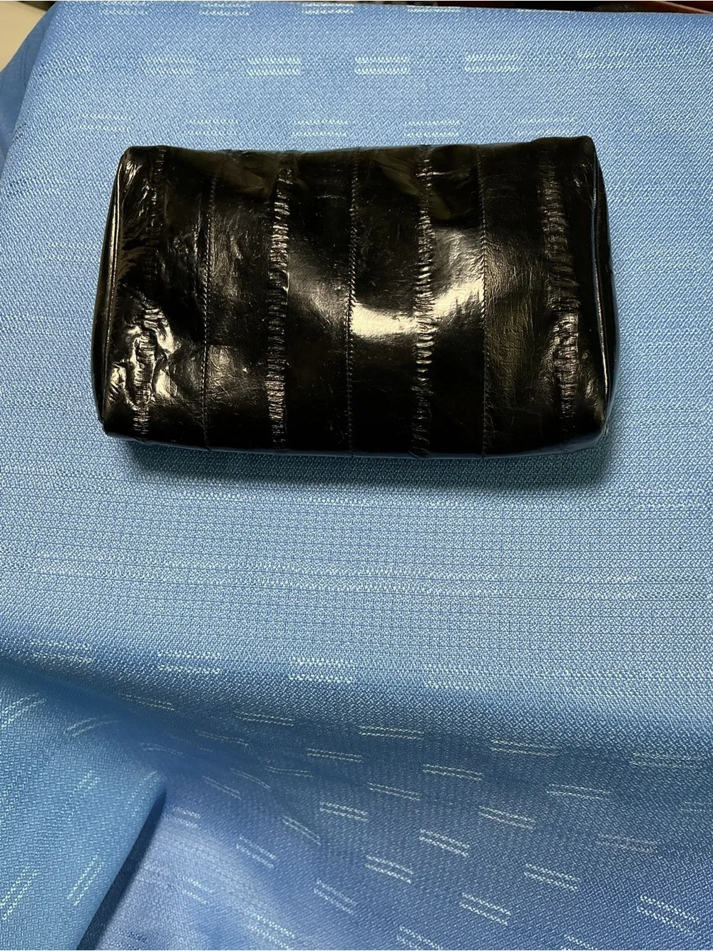 Black Kiss-Lock Wallet Clutch with Metal Frame from 1980-1990